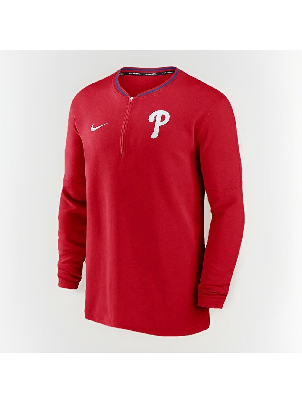 Philadelphia Phillies Nike Pullover Men's Size Large 1/4 Zip Red MLB Baseball